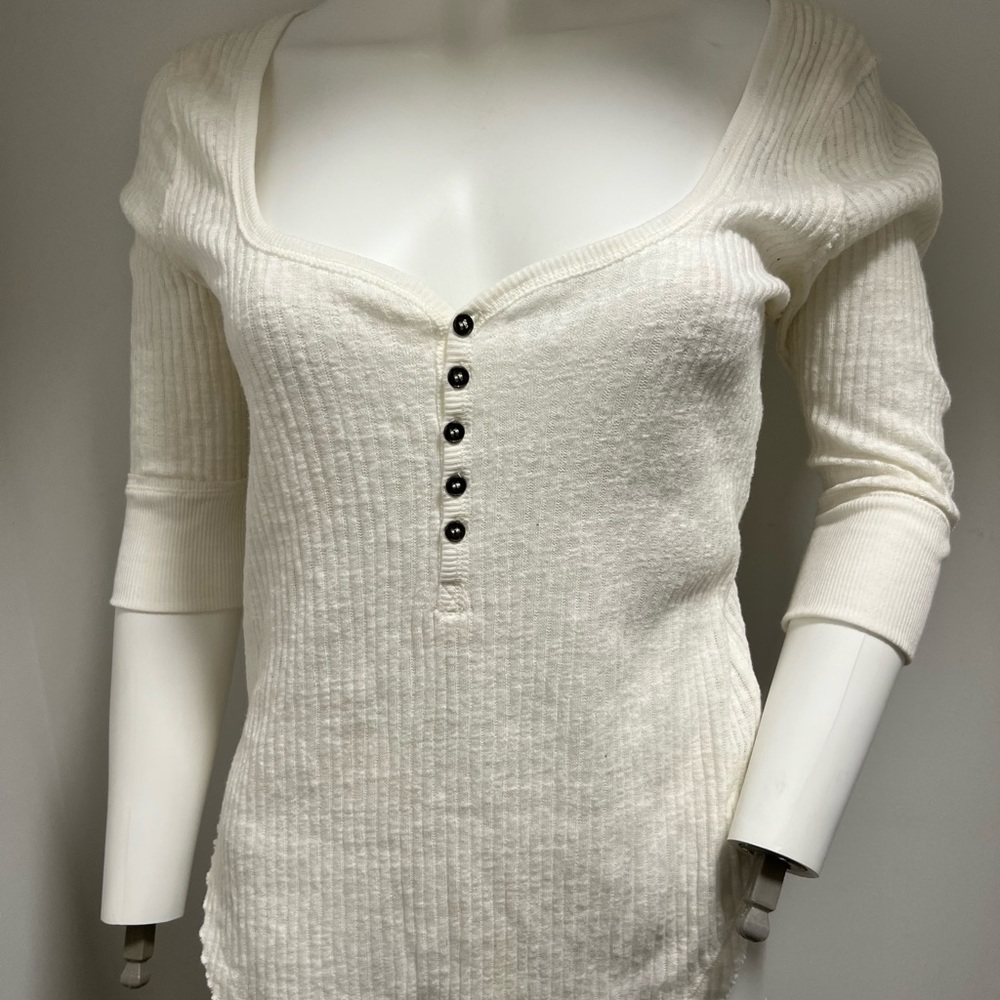 Free people off white Henley shirt